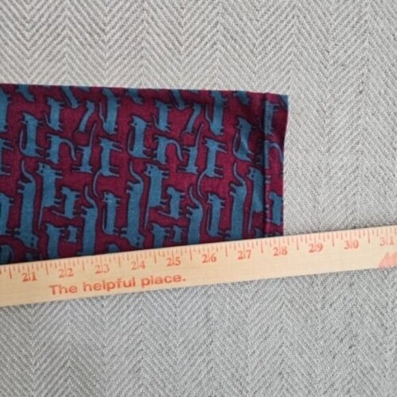 LaLaRue Leggings One Size Black Cat on Maroon Background Athleticwear EUC Yoga - Picture 7 of 11